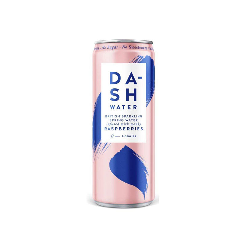 Dash Water Raspberry Flavour Sparkling Water Can 12x330ml » Aqua Amore