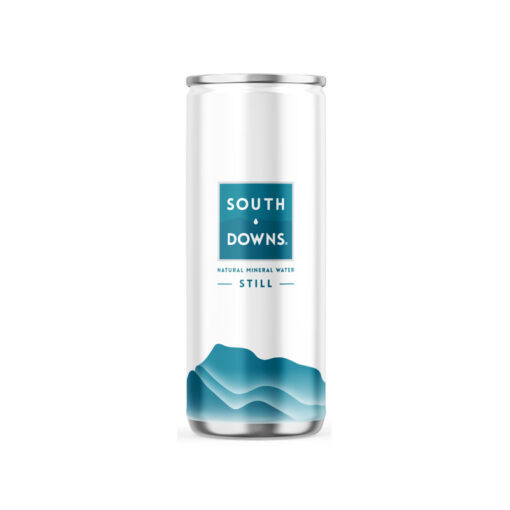 Buy South Downs 330ml still natural mineral water cans online for delivery to homes, offices, restaurants & hotels by Aqua Amore delivery vans