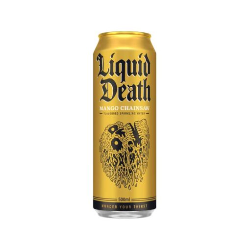 Buy Liquid Death Mango Chainsaw Sparkling Flavoured Water Can 12x500ml for delivery to your restaurant, establishment, home or office directly from the Aqua Amore London warehouse.